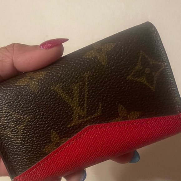 Louis Vuitton, compact accordion wallet LV canvas, print with red - Picture 11 of 13